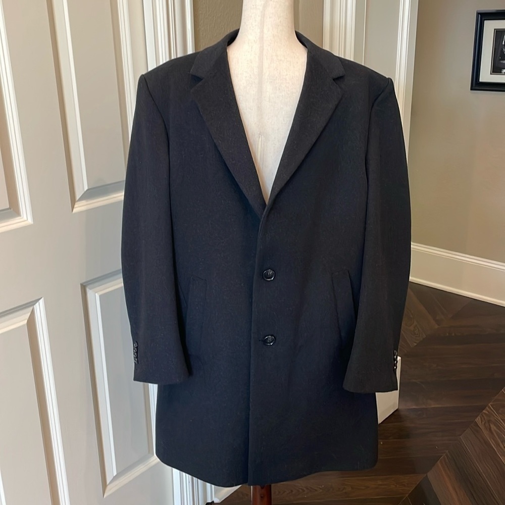 Jos. A. Bank Wool Blend Topcoat Black 40 Short - Picture 3 of 11